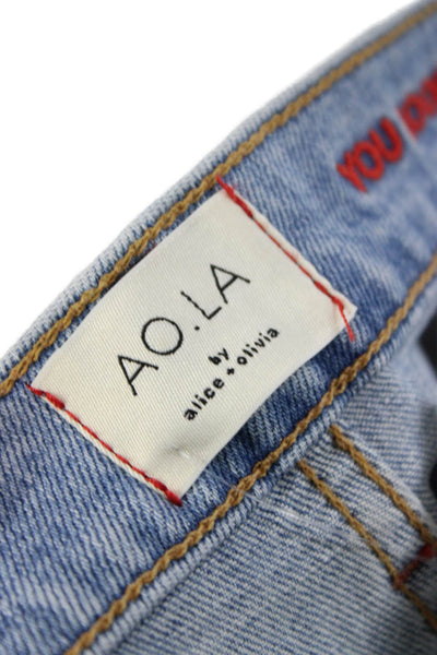 AO.LA Unisex Adults Tapered Blue Cotton High Rise Jeans Size 25