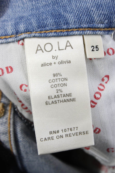 AO.LA Unisex Adults Tapered Blue Cotton High Rise Jeans Size 25