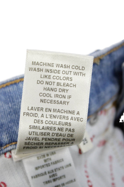 AO.LA Unisex Adults Tapered Blue Cotton High Rise Jeans Size 25