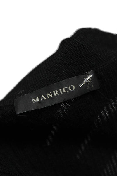 Manrico Cashmere Women Pullover Sweater Black Long Sleeve Size S