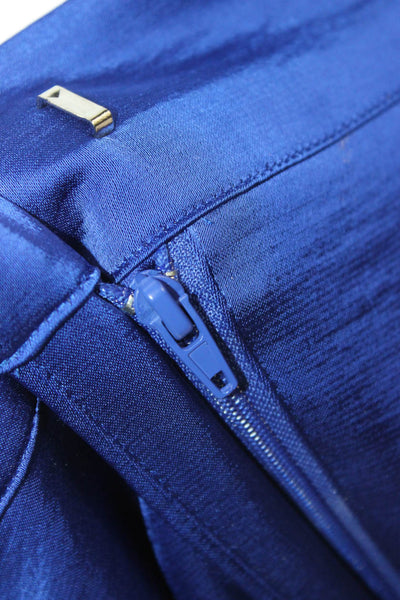 Essentiel Antwerp Women Dress Pants Solid Blue Polyester Button Size 38
