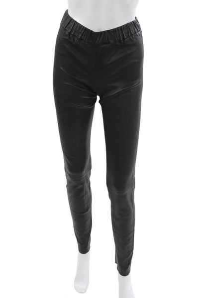 Max & Moi Women Lambskin Black Leggings Size 38