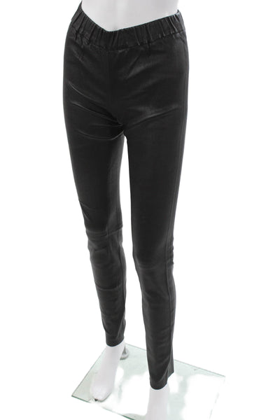 Max & Moi Women Lambskin Black Leggings Size 38