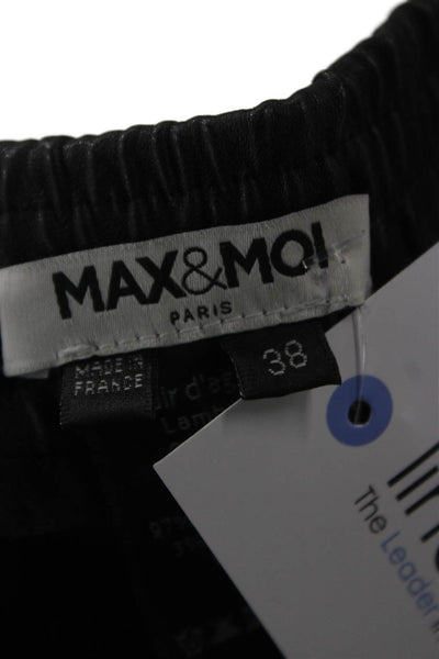 Max & Moi Women Lambskin Black Leggings Size 38