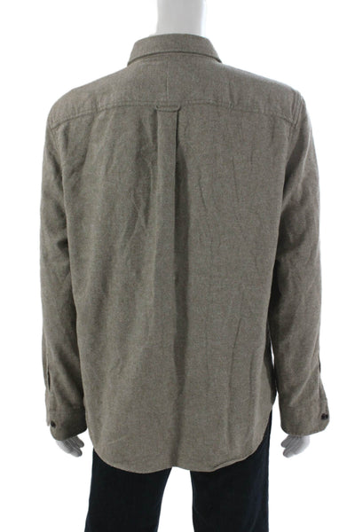 Todd Snyder Mens Long Sleeves Button Down Shirt Brown Cotton Size Large
