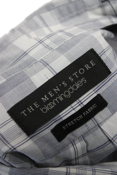 The Men's Store at Bloomingdale's Mens Plaid Button Down Shirt Blue Size Large