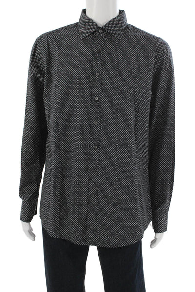 Rodd & Gunn Mens Black Floral Dress Shirt Button-Up European Fabric Size L
