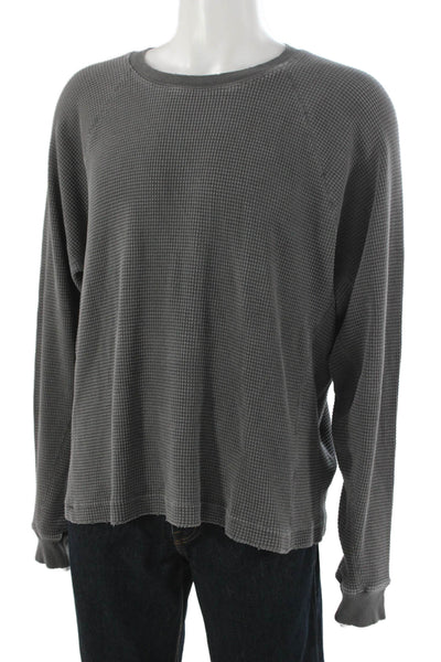John Elliott Mens Henley Long Sleeve Cotton Green Round Neck Size 2XL