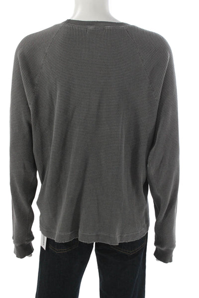 John Elliott Mens Henley Long Sleeve Cotton Green Round Neck Size 2XL