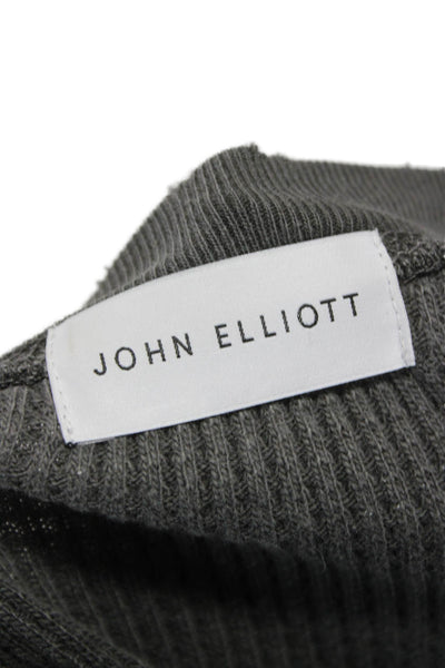 John Elliott Mens Henley Long Sleeve Cotton Green Round Neck Size 2XL