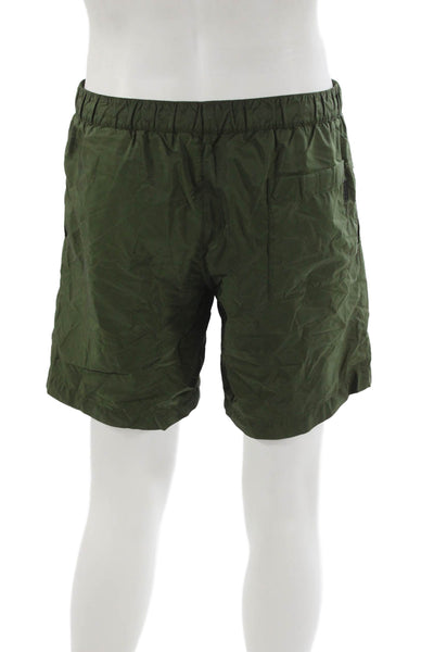 Prada Mens Active Shorts Green Solid Polyamide Size 50