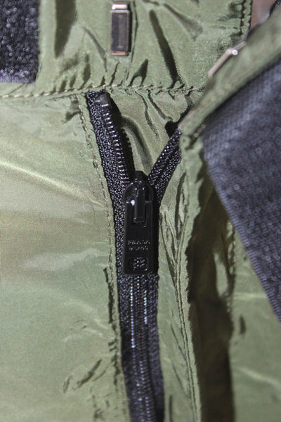 Prada Mens Active Shorts Green Solid Polyamide Size 50