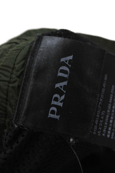 Prada Mens Active Shorts Green Solid Polyamide Size 50