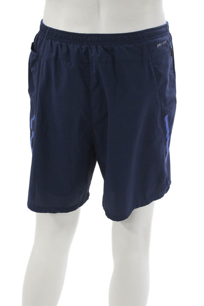 Nike Mens Athletic Shorts Blue Polyester Drawstring Summer Size L