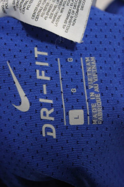 Nike Mens Athletic Shorts Blue Polyester Drawstring Summer Size L
