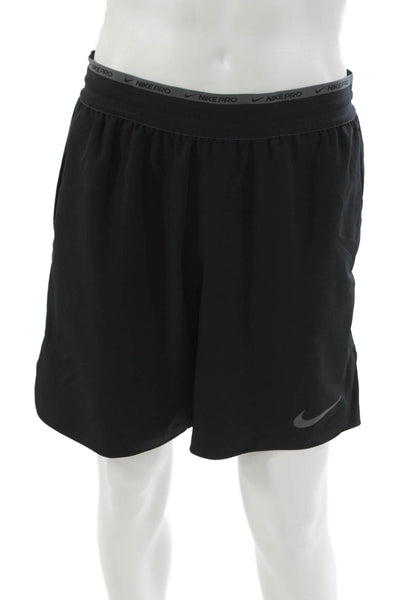 Nike Mens Athletic Black Polyester Shorts Size L