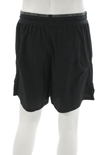 Nike Mens Athletic Black Polyester Shorts Size L