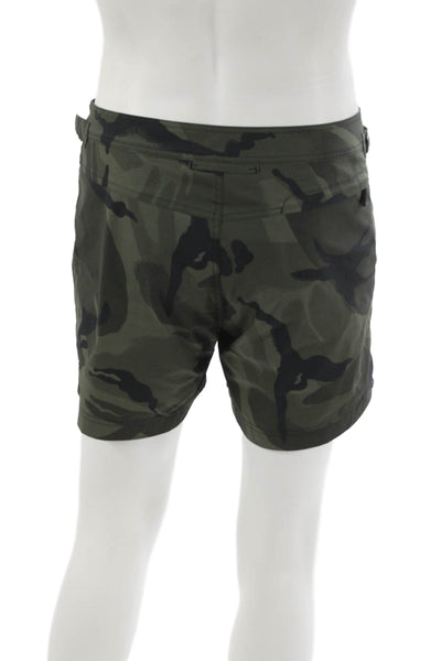 Tom Ford Mens Chino Camo Shorts Green Polyester Size 50