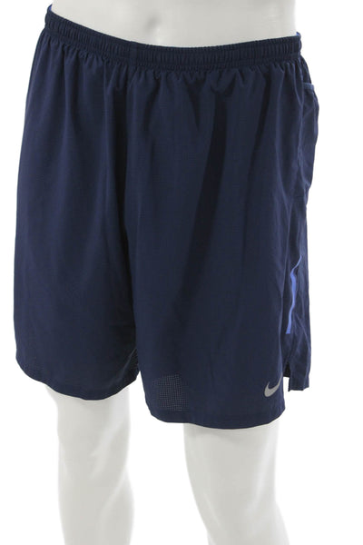Nike Mens Athletic Blue Polyester Shorts Drawstring Size L