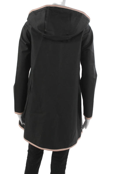 Stutterheim Women Rain Coat Black Cotton Blend Snap Size 3XS