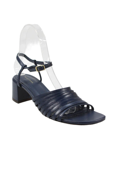 Mansur Gavriel Womens Block Heel Strappy Ankle Strap Sandals Navy Size 36