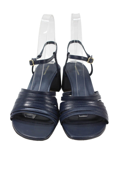 Mansur Gavriel Womens Block Heel Strappy Ankle Strap Sandals Navy Size 36