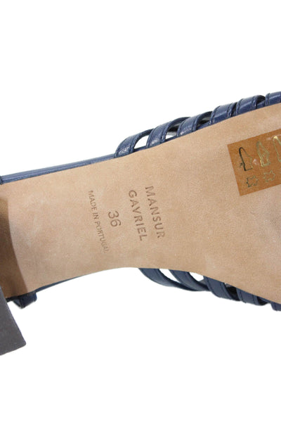 Mansur Gavriel Womens Block Heel Strappy Ankle Strap Sandals Navy Size 36
