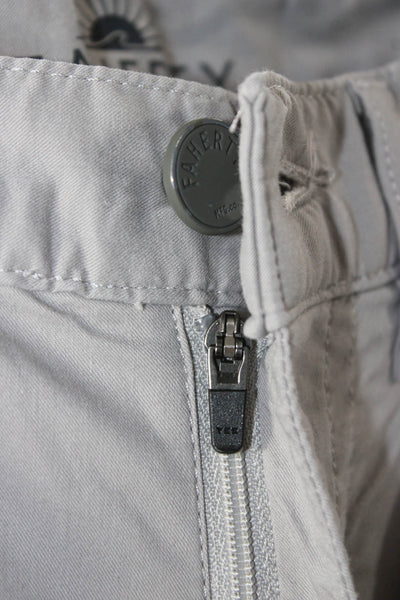 Faherty Mens Classic Chino Pants Gray Cotton Button Closure Size 28