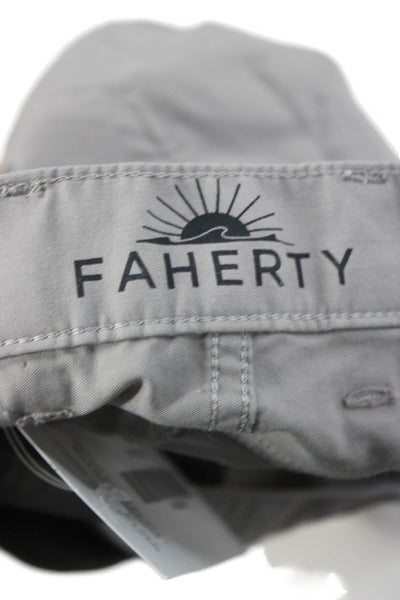 Faherty Mens Classic Chino Pants Gray Cotton Button Closure Size 28