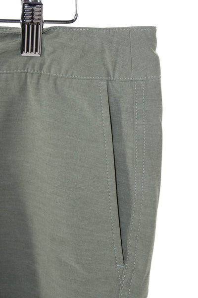 Faherty Mens Bermuda Shorts Green Button Recycled Polyester Cotton Size 29