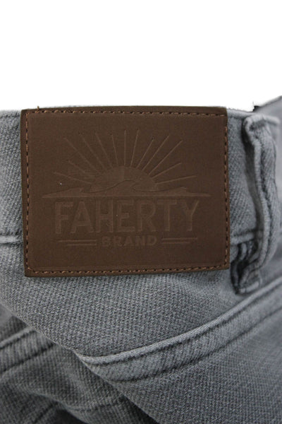 Faherty Mens Chino Pants Gray Denim Button Fly Size 29
