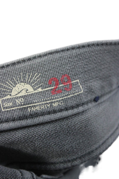 Faherty Mens Chino Pants Gray Denim Button Fly Size 29