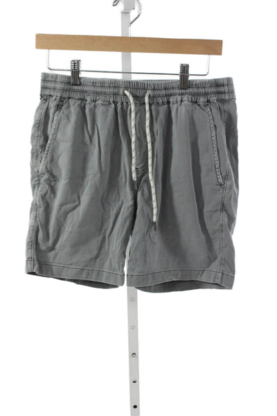 Faherty Brand Mens Chino Shorts Gray Drawstring 49% Organic Cotton Size S