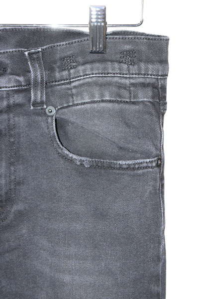 R13 Unisex Tapered Black Jeans Button Fly Cotton Size 29