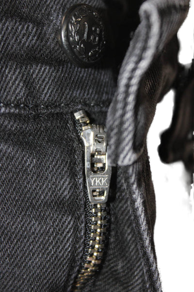 R13 Unisex Tapered Black Jeans Button Fly Cotton Size 29
