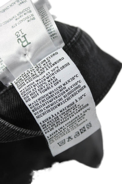R13 Unisex Tapered Black Jeans Button Fly Cotton Size 29