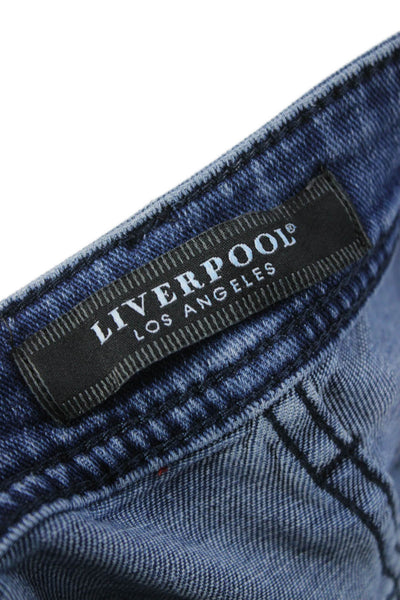 Liverpool Los Angeles Mens Slim Blue Cotton Jeans Button Fly Inseam 32 Size 29