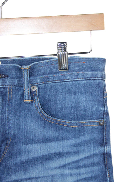 Kato Mens Straight Jeans Blue Cotton Button Classic Fall Size 30
