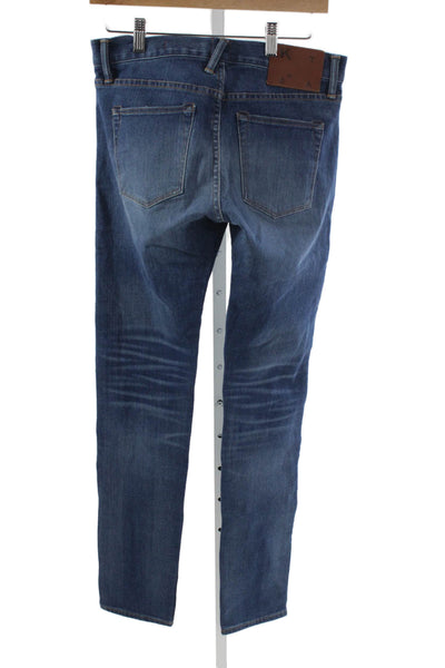 Kato Mens Straight Jeans Blue Cotton Button Classic Fall Size 30