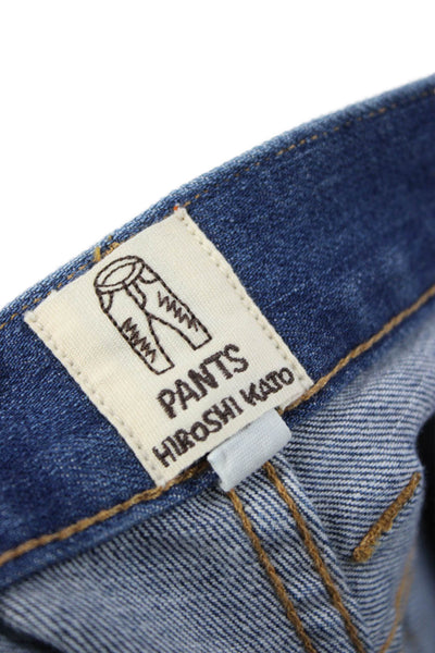 Kato Mens Straight Jeans Blue Cotton Button Classic Fall Size 30