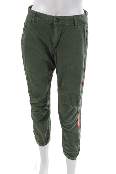 Sundry Unisex Jogger Pants Green 100% Cotton Button Casual Size 25