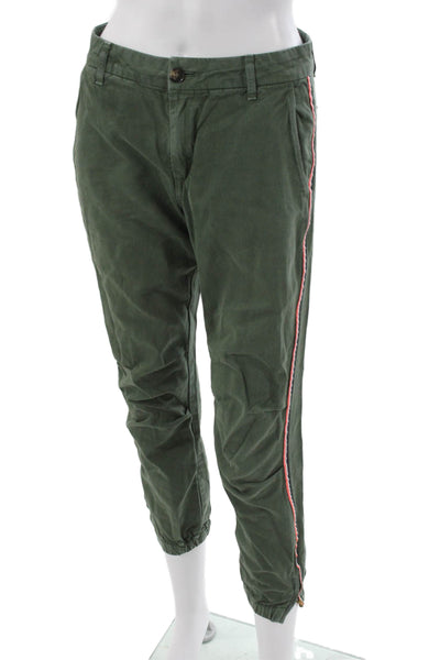 Sundry Unisex Jogger Pants Green 100% Cotton Button Casual Size 25