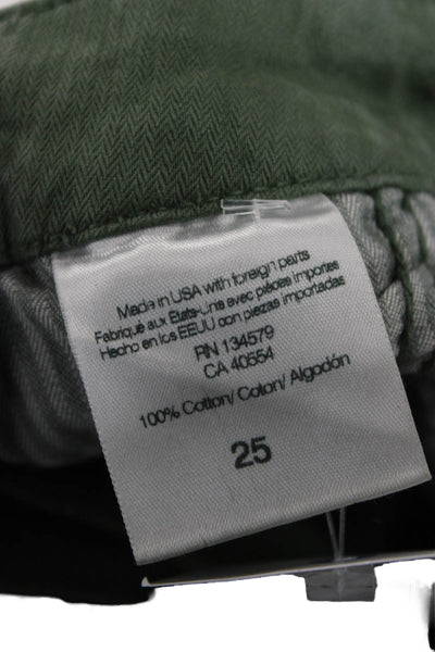 Sundry Unisex Jogger Pants Green 100% Cotton Button Casual Size 25
