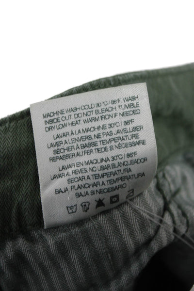 Sundry Unisex Jogger Pants Green 100% Cotton Button Casual Size 25