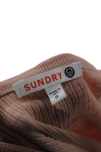 Sundry Women Pink Sleeveless Camisole Scoop Neck Cotton Blend Pullover Size 0