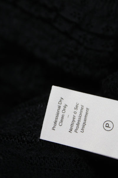 Cinq à Sept Women Black Mock Neck Sleeveless Tank Cotton Nylon Spandex Size M
