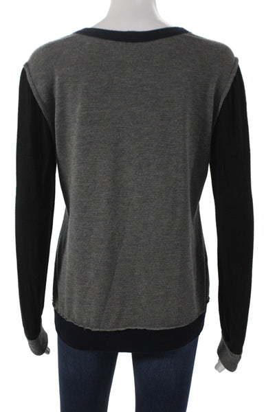 Bailey 44 Unisex Dark Blue Silk Crewneck Long Sleeve Pullover Sweater Size M