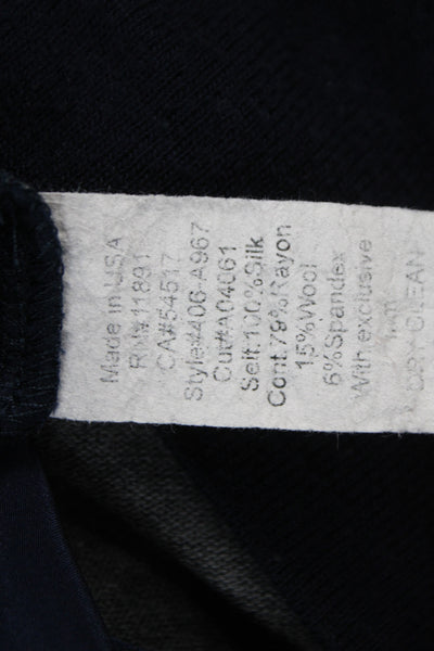 Bailey 44 Unisex Dark Blue Silk Crewneck Long Sleeve Pullover Sweater Size M