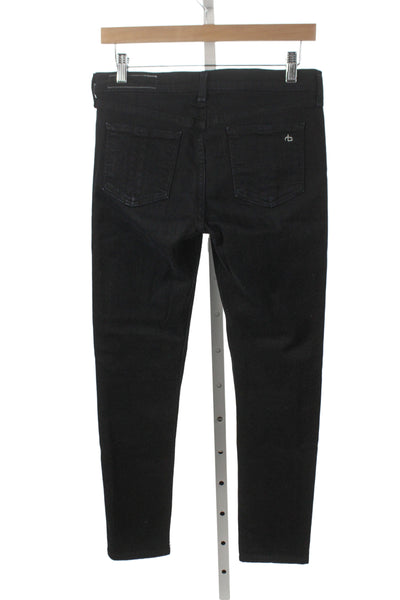 Rag & Bone Unisex Black Skinny Straight Jeans High Rise Cotton Size 27