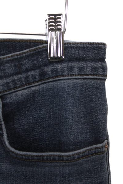 Madewell Women High Rise Straight Cropped Jeans Dark Blue Size 29